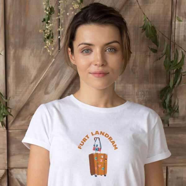 furt-landram-majica-s-tiskom-kajkavski-zenska Furt landram - Majica bijela