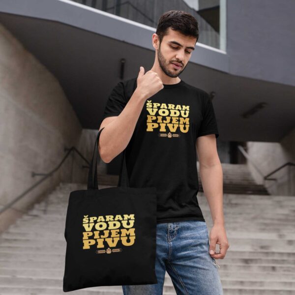 sparam-vodu-pijem-pivu-komplet-majica-torba Šparam vodu pijem pivu - komplet majica + torba (crno)
