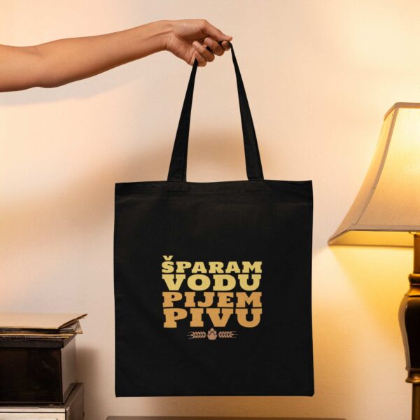 sparam-vodu-torba Šparam vodu pijem pivu - Torba crna