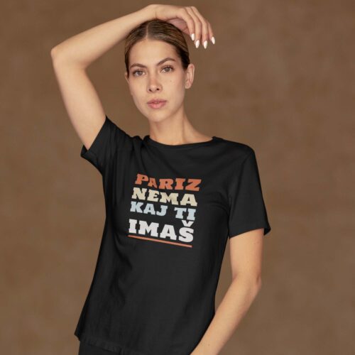 pariz-nema-kaj-ti-imas-zenska-majica-zagreb Pariz nema kaj ti imaš - Majica crna