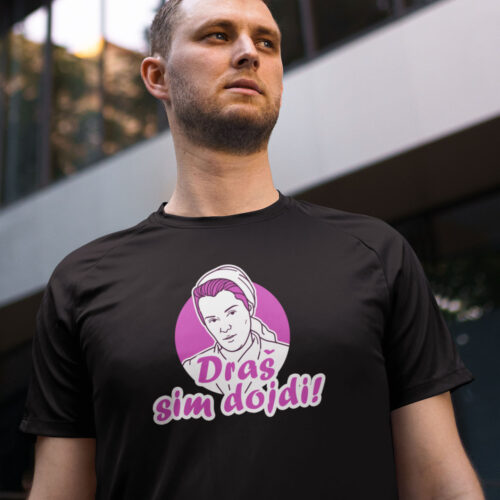 Crna majica sa natpisom Draš sim dojdi