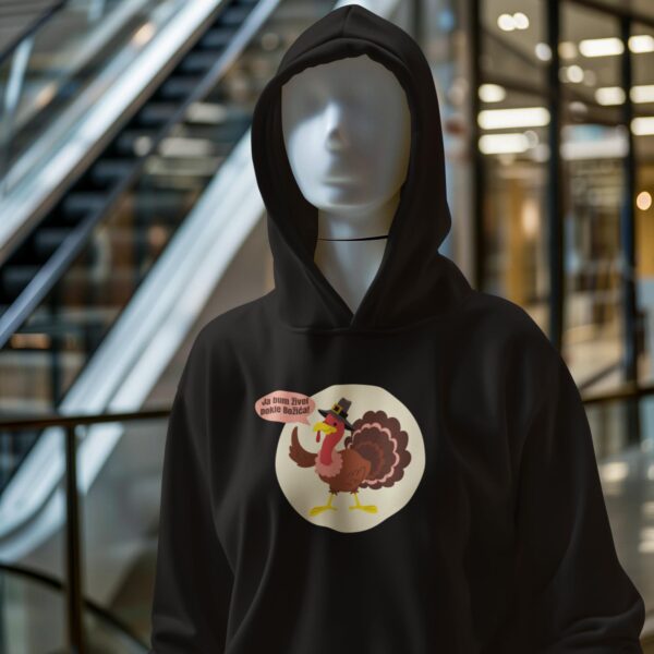 puran-bozic-hoodie-majica-kajkavski Crna hoodie majica božićna puran