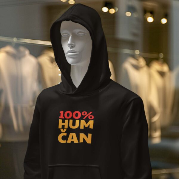 sto-posto-humcan-hoodie Crna hoodie majica sa natpisom 100% humčan