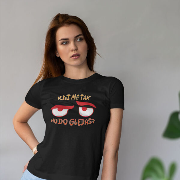 kaj-gledas-majica-zenska Crna majica sa tiskom kaj gledaš, ženska
