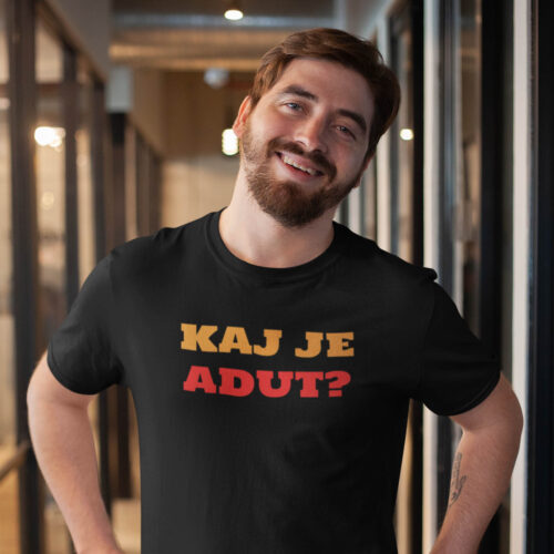 kaj-je-adut-majica-muska Crna majica sa natpisom Kaj je adut