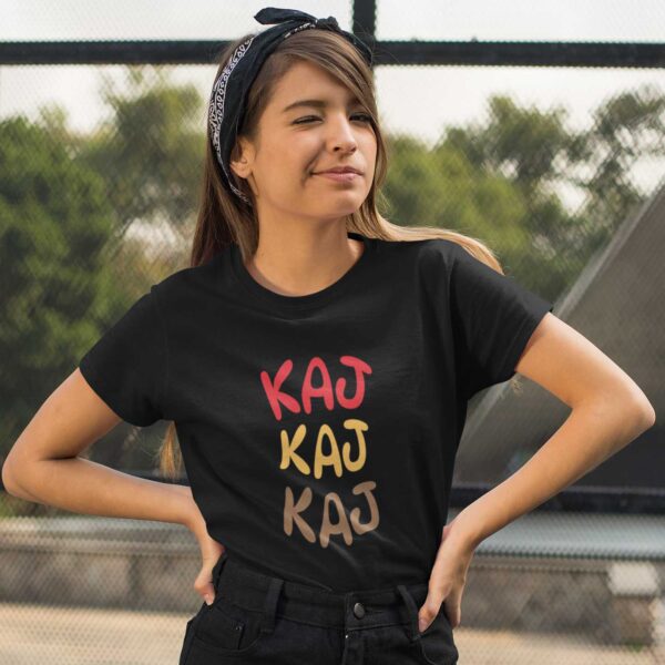 kajkajkaj Crna majica sa natpisom Kaj Kaj Kaj