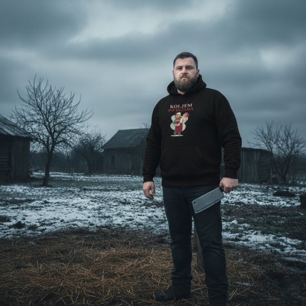 koljem po hižama hoodie kajkavski-3 Koljem po hižama - Hoodie crna