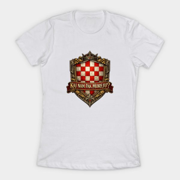navijacka majica kaj nam pak moreju 2v zenska bijela Navijačka "Kaj nam pak moreju?" V.2 - Majica kratka