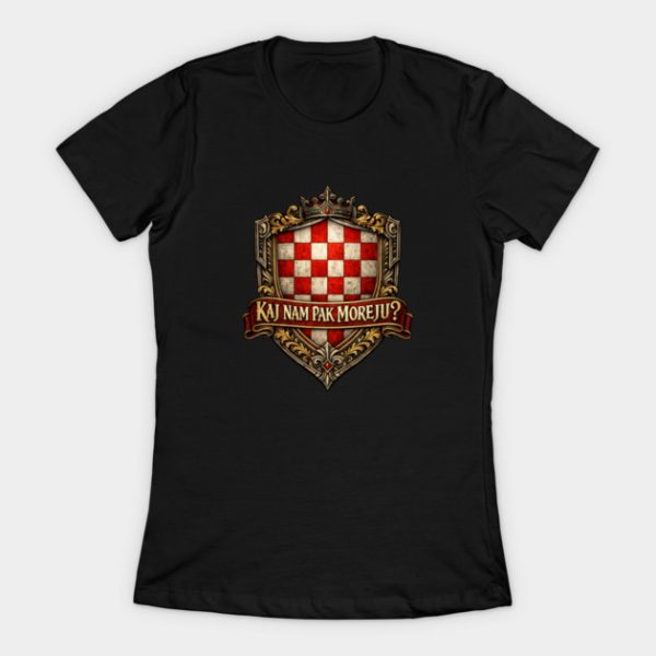 navijacka majica kaj nam pak moreju 2v zenska crna Navijačka "Kaj nam pak moreju?" V.2 - Majica kratka